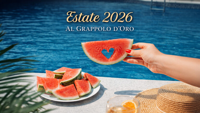 Offerta estate 2026 in Umbria con piscina al Boutique Hotel Al Grappolo d’Oro, momento relax a bordo piscina